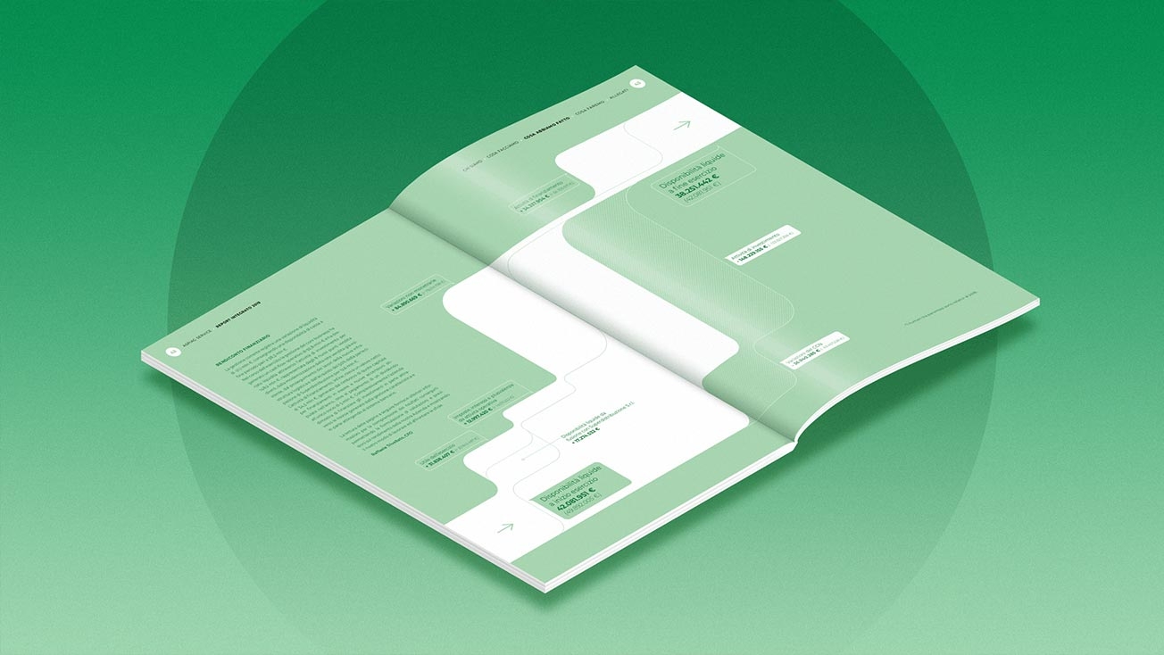 Double page Despar report with an infographic Double page Despar report with an infographic