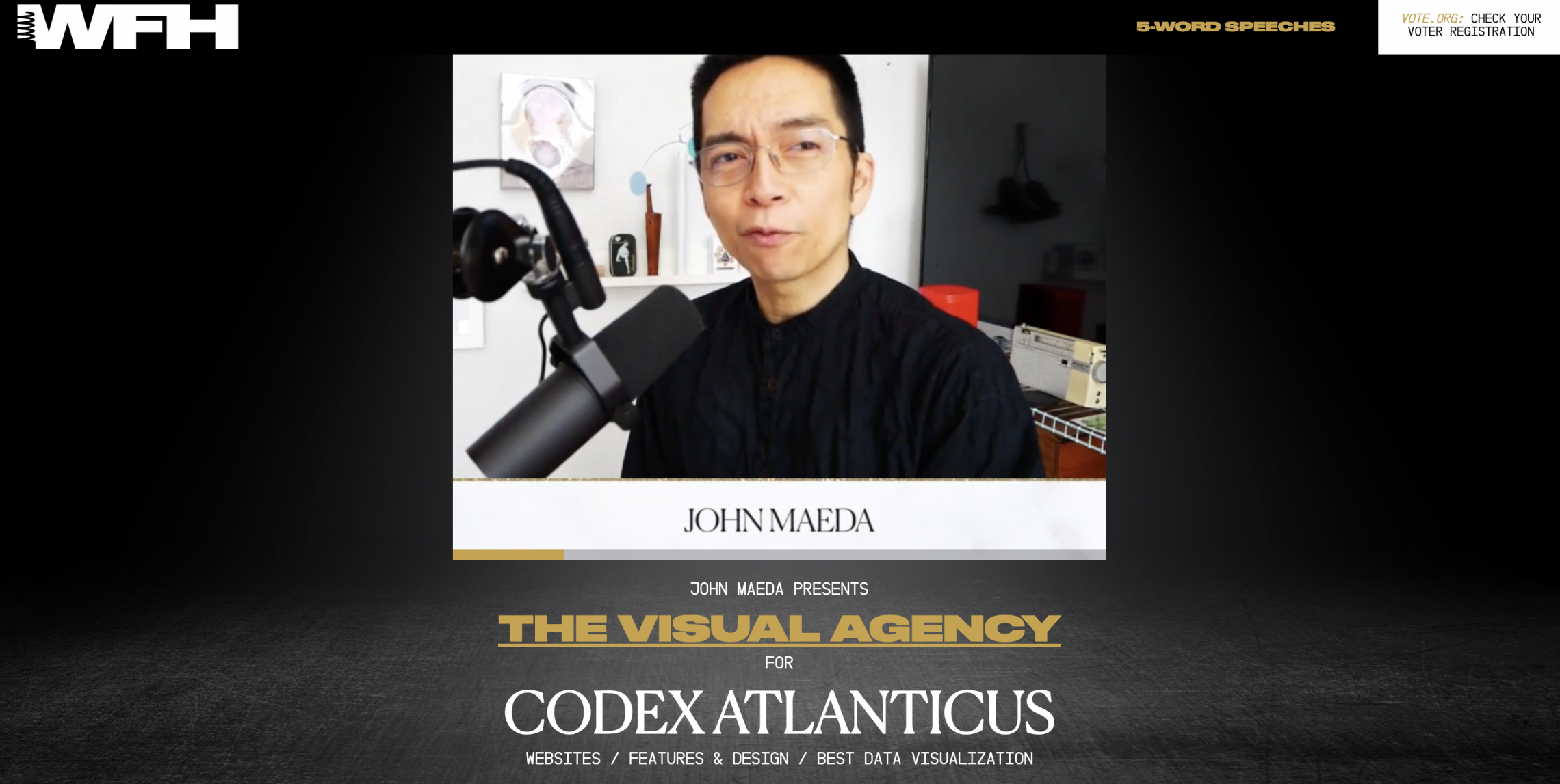John Maeda presenta il Codex Atlanticus al Webby Awards 2020 John Maeda presenta il Codex Atlanticus al Webby Awards 2020