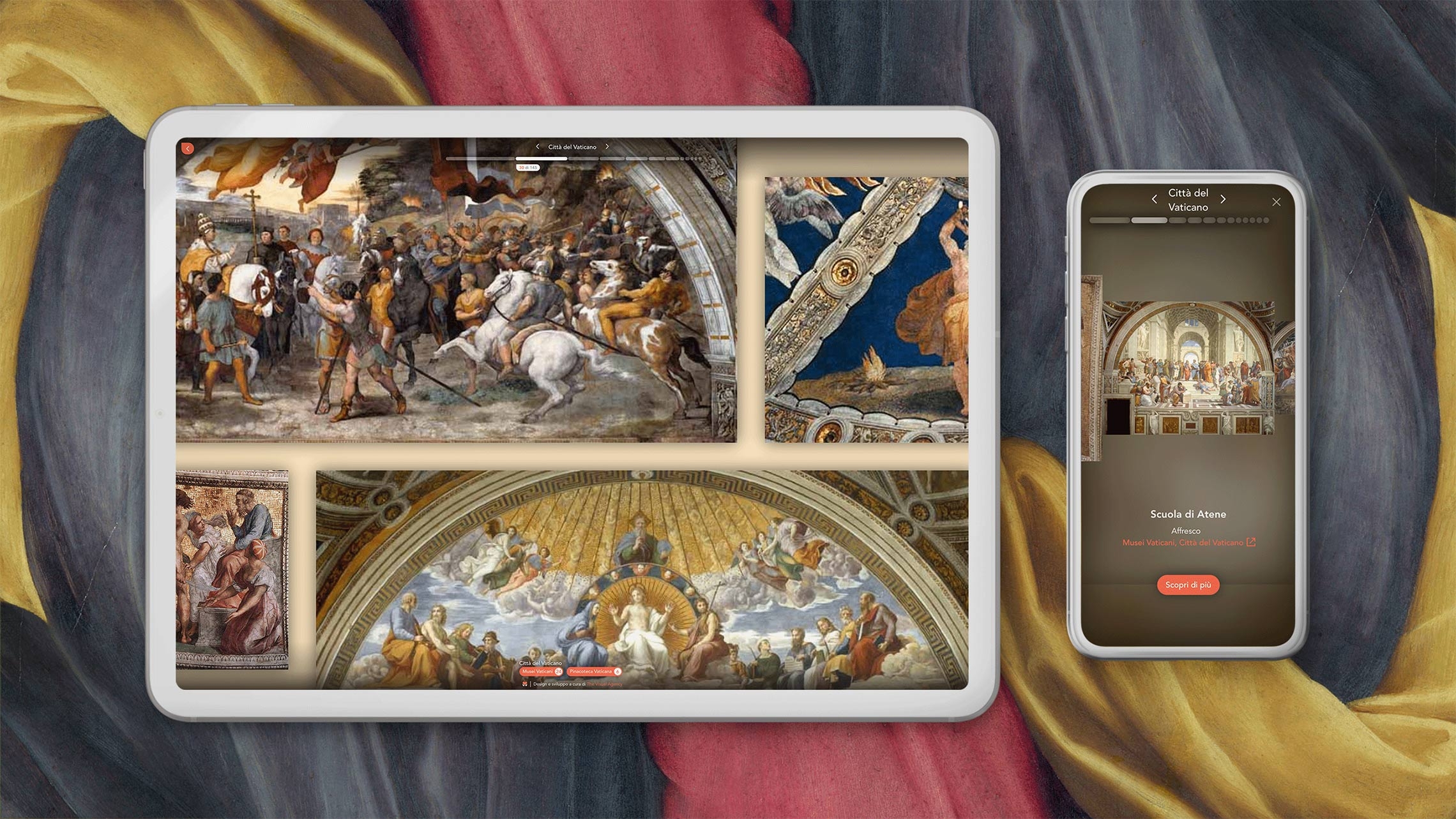 Raphael's digital exhibition on tablet and phone