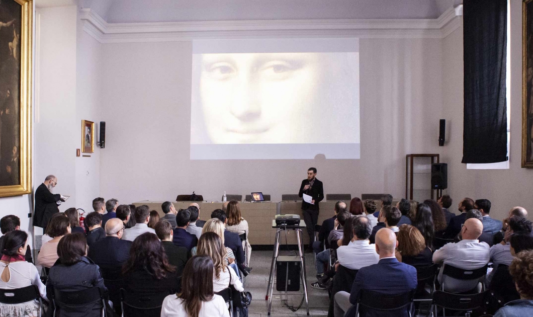 Matteo Bonera's speech about Codex Atlanticus at the Biblioteca Ambrosiana