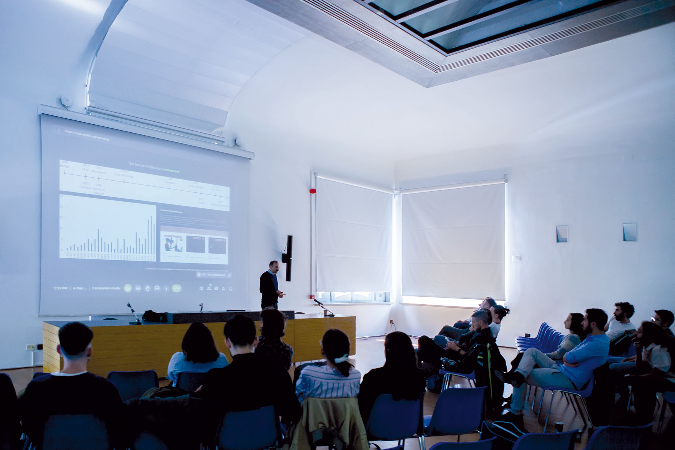 Prof. Paolo Ciuccarelli having a speech about Data Physicalization Prof. Paolo Ciuccarelli having a speech about Data Physicalization