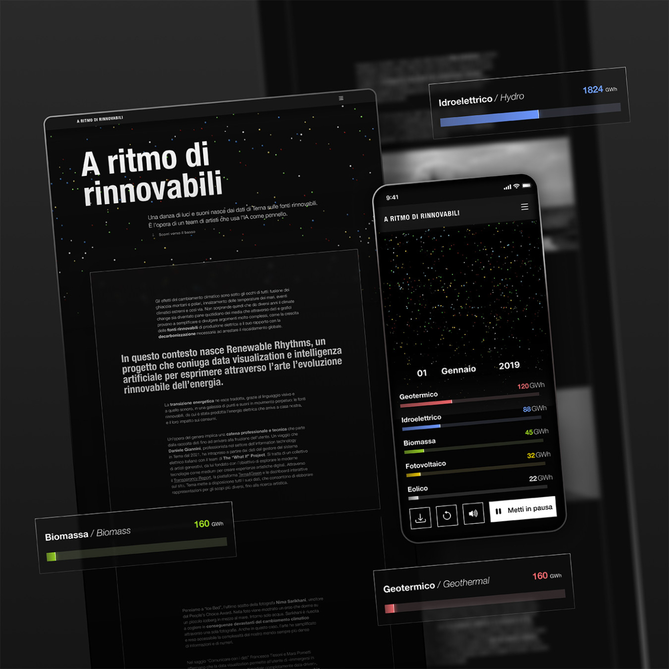 Different longform formats for desktop and mobile for the Renewable Rhythms sponsored by Terna Different longform formats for desktop and mobile for the Renewable Rhythms sponsored by Terna